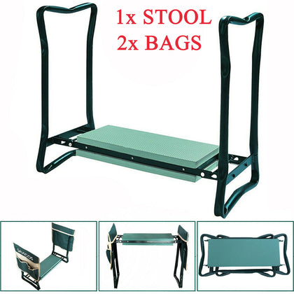 PORTABLE FOLDING PAD FOAM PADDED GARDEN KNEELER PAD STOOL SEAT AND TOOL BAG UK