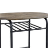 Compact Dining Room Set, 3 Piece Kitchen Breakfast Bar Table with Storage Shelf