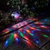 Projection LED Solar Power Light Colorful Rotating Garden Lawn Lamp Outdoor Bulb
