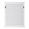 Mondeer White Bathroom Mirror MDF Frame Wall Mounted W/ Shelf Bathroom Porch