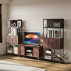 Multifunctional Bookshelf Storage Cabinet 2 Door Bookcase w/ Shelves & Cupboard