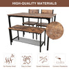 Modern 2/4 Seat Dining Table and Chairs Set Metal Wood Kitchen Home Restaurant