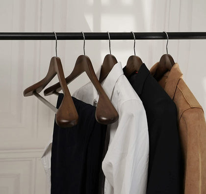5PCS Industrial Vintage Suit Coat Hangers Wonder Wooden Hanger Closet Organise