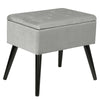 Ottoman Storage Velvet+MDF Toy Box Pouffe Seat Foot Stool With lid grey/pink