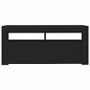 Modern White TV Unit Cabinet Stand 90cm High Gloss Doors with Free LED Lights
