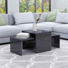Coffee Table Set Chipboard Accent Side End Couch Table High Gloss Grey