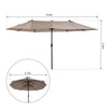 Sun Umbrella Canopy Double-sided Crank Sun Shade Shelter 4.6M Coffee