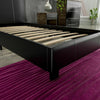 Bed Faux Leather Single 3FT Modern Headboard Slatted Bed Frame Black