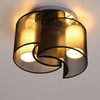 Modern Chrome Fabric Chandelier Flush Mount Ceiling Lamp Light Living Room Home