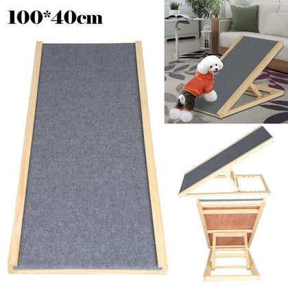 Portable Freestanding Dog Adjustable Heights Non-Slip Puppy Ramp Carpet Stair.