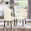2/4pcs Dining Chairs Leather Padded Seat Wood Legs Home Kitchen Cafe Furniture