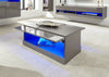 GALICIA COFFEE TABLE TEA W/ SPACIOUS SHELF STORAGE HIGH GLOSS TOP WITH LED GREY