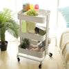Kitchen Trolley Cart Storage Rack Tray Shelf Rolling Wheel With Handle 3 Tier
