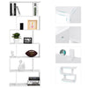 4/6 tier Bookcase S Shape Divider Display Shelves Storage Wooden Modern White