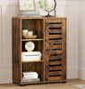 Utility Storage Cabinet Rustic Brown Side Cupboard Vintage Style Unit Shelves