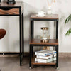 Metal Bedside Table Cabinet Small Side End Table Nightstand Storage Organizer