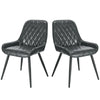 2x Dining Chairs Living Room Chairs with leather+metal Counter Chairs Bar Stools