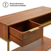 Spinningfield Console Table | Solid Mango Wood Hall Table w/ Brass Accents