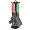 7Pcs Nylon Multi-Coloured Utensil Set With Stand UK Kitchen Essential