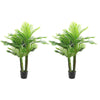 2 x Artificial Palm Tree Green Fake Decorative Plant Indoor Outdoor Garden w/Pot