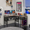 L-Shaped Corner Computer Desk Reversible Corner Workstation with Mesh Storage