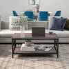 Coffee Table Industrial Tea Table with Storage Shelf Living Room Furniture Side