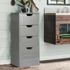 4 Drawer Bathroom Cabinet Chest Wooden Storage Cupboard Unit Grey Freestanding