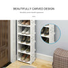 7 Tiers Shoes Storage Cabinet White Door Organiser Shelf Rack Stand Unit New