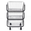 Metal Kitchen Storage Basket Trolley Rack Fruit Vegetable Food Mesh Holder Shelf