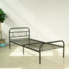Single Bed Frame Black Metal basebed 3ft Bedframe for Bedroom Dormitory Apartmen