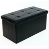 FAUX LEATHER FOLDING OTTOMAN STORAGE STOOL BOX POUFFE FOOT REST SEAT CUSHION