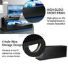 High Gloss TV Stand Black Unit Cabinet with RGB LED Light 2 Drawers 120cm Modern