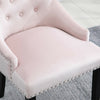 2pcs Accent Knocker Velvet Soft Fabric Dining Chairs Studded Padded Armchairs UK