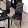 Set of 6 Dining Chairs Padded Seat High Back Dining Side Chairs PVC Leather