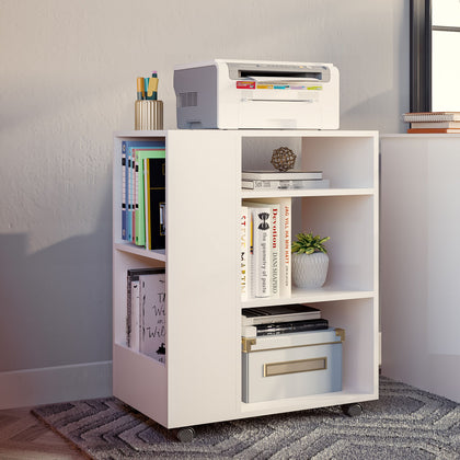 3 Tier File Cabinet Mobile Rolling Filing Cart Storage Organizer Home Office