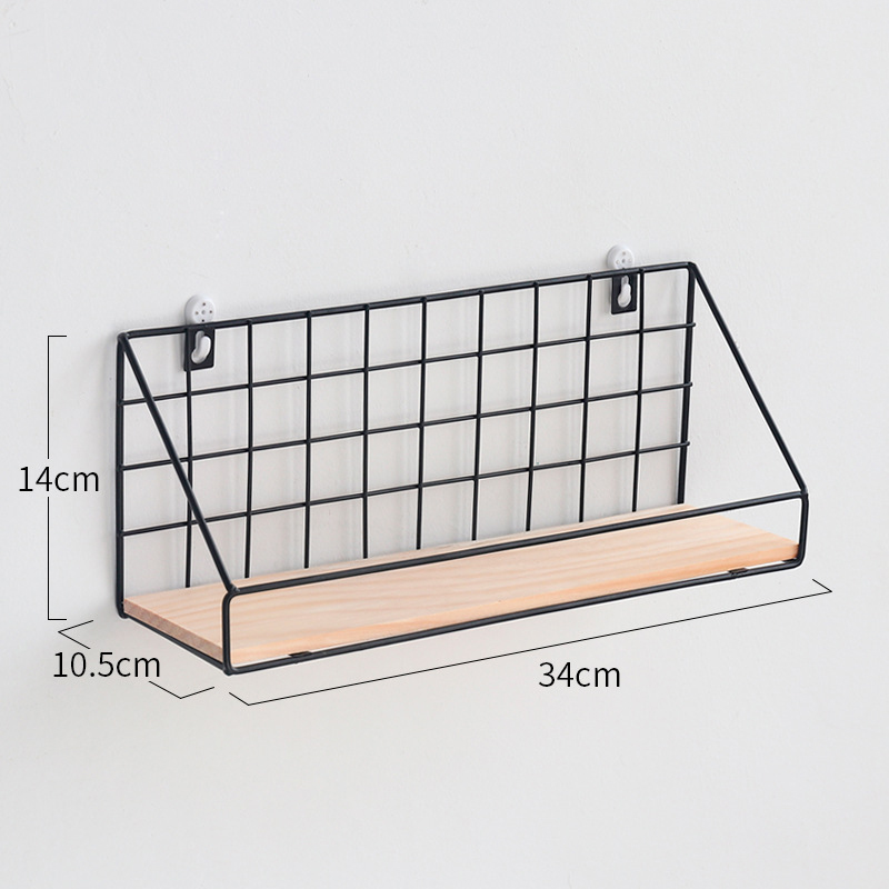 2X Retro Industrial Style Wall Shelf Shelving Unit Metal Wood Storage Rack Black