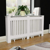 White Radiator Cover Cabinet Small Large Modern MDF Slat Wood Grill Furniture