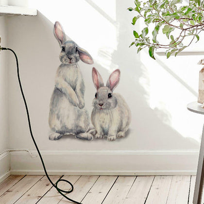 Removable Two Rabbit Wall Sticker Baby Nursery Room Home Window Decoration DIY
