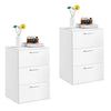 Modern Bedside Table Nightstand Cabinet with 3 Drawers Storage Bedroom White