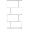 4/5/6 Tier Bookshelf S-Shaped Z-Style Bookcase Storage Display Modern Unit White