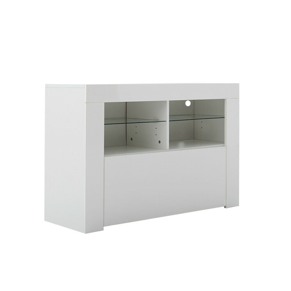 Modern 100cm TV Unit Cabinet Stand Storage White High Gloss Door & Matt Body