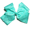 8" Inch Large Crystal Diamante Rhinestone Grosgrain Ribbon Bow Hair Clip Girls