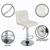 2PCS Adjustable Height Bar Stools PU Leather Swivel Gas-Lift Barstools Chair
