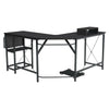 L-Shaped Computer Desk Large Corner Table Workstation with Shelf/Bag/CPU Stand