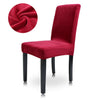 Velvet Dining Chair Cover Removable Seat Protector High Back Chair Elastic Cover