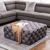 Extra Large Chesterfield Footstool Ottoman Coffee Table Bench Stool Plush Velvet