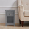 Grey Small Side Slim Table Drawer Wooden Sofa End Night Stand Bedside Cabinet UK