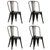 Industrial Wood & Metal Dining Table Tolix Chairs Bistro Bar Kitchen Dining Room