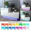 High Gloss 2 Drawer Sofa Side End Table/Bedside Cabinet Table Small Desk RGB LED