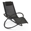 Rocking Lounger Chair Zero Gravity Rocker Outdoor Patio Garden Recliner Black